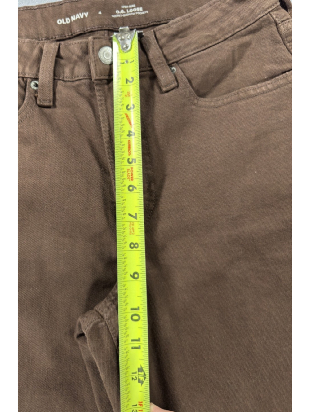 Old Navy Womens 4 High Rise OG Loose Jeans Brown Earthen Cotton Stretch NWOT - Picture 11 of 16